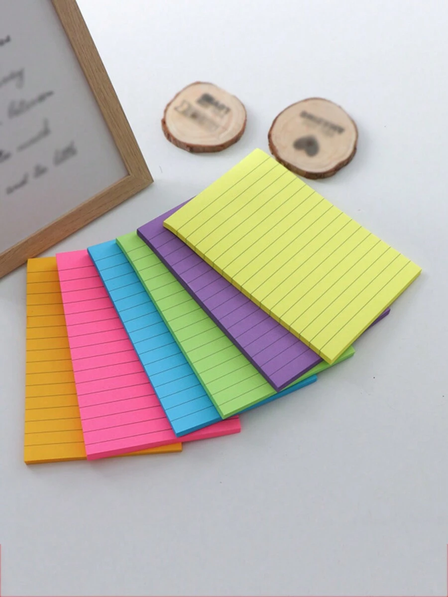 45 piezas Notas adhesivas de oficina de colores, hojas forradas, blocs de notas creativos para estudiantes, papelería sencilla, notas adhesivas N veces - Multicolor - Ver 1