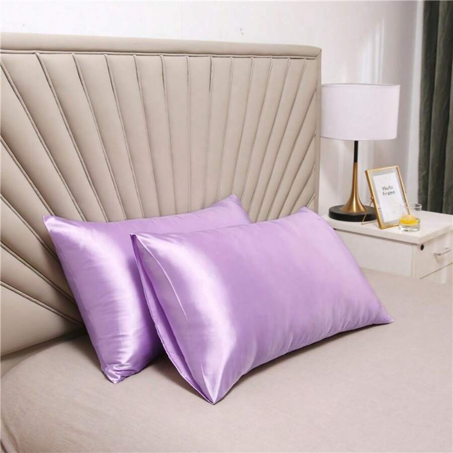2pcs/Set King Size Pillow Covers, Silk Satin Pillowcases Suitable For