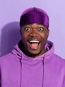 Awegeo 1st Heren Effen Kleur Fluwelen Durag Met Lange Staart, Thermisch Gevoerde Piratenmuts Hoofddoek Voor Buitensporten En Dagelijks Gebruik