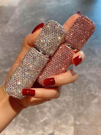 1 pezzo Lussuosa Bottiglia Spray per Profumo Ricaricabile Decorata con Cristalli Strass, Decanter per Tonico, Atomizzatore per Profumo da Viaggio, Mini Vaporizzatore di Fragranza Portatile, Regalo per le Donne, Boccetta di Profumo