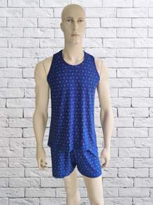 Men Loungewear Sets - 藍白色 - 查看 1