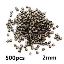 500 pièces de perles de blocage de tube métallique de 1,5 à 2,0 mm, perles d'espacement pour la fabrication de bijoux de collier DIY, fournitures de découverte