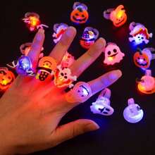 Halloween Light Up Ring Party Favors Light Up Toys Luminous Flash Finger LED Rings Blinking Jelly Rubber Rings Halloween Christmas Accessories 