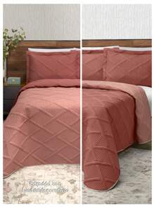 Home Elephant Edredón Ligero con Funda Capitonada Matrimonial Dos Vistas Suave - Naranja - Ver 4