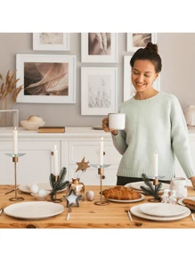 12 件银色金属蜡烛芯修剪器、圆形蜡烛滴漏捕集器、可重复使用的烛台蜡烛滴漏防护器、婚礼节日派对家居装饰 - 銀色 - 查看 4