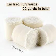 1 Rollo de Cinta de Chifón de Seda con Flecos Hecha a Mano en Cinta de Chifón para Envolver Regalos, Invitaciones de Boda, Ramilletes de Novia, Decoraciones de Navidad, Color Blanco Crema - Blanco - Ver 2