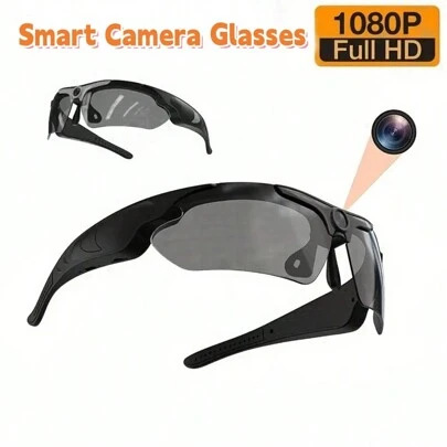 Video Glasses, HD 1080P Sport DV Camera, Portable Camera Glasses, Wearable Mini Camera Glasses, Sports Recording Glasses, Riding, Running, Smart Video Camera Sports Outdoor Glasses, With 32GB Memory Card, Used Indoors And Outdoors, Black