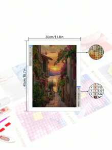 5D DIY Mosaic Diamond Painting Beautiful Aerial Scenery Cross-Stitch Kit Home Decor Wall Art With Diamonds
