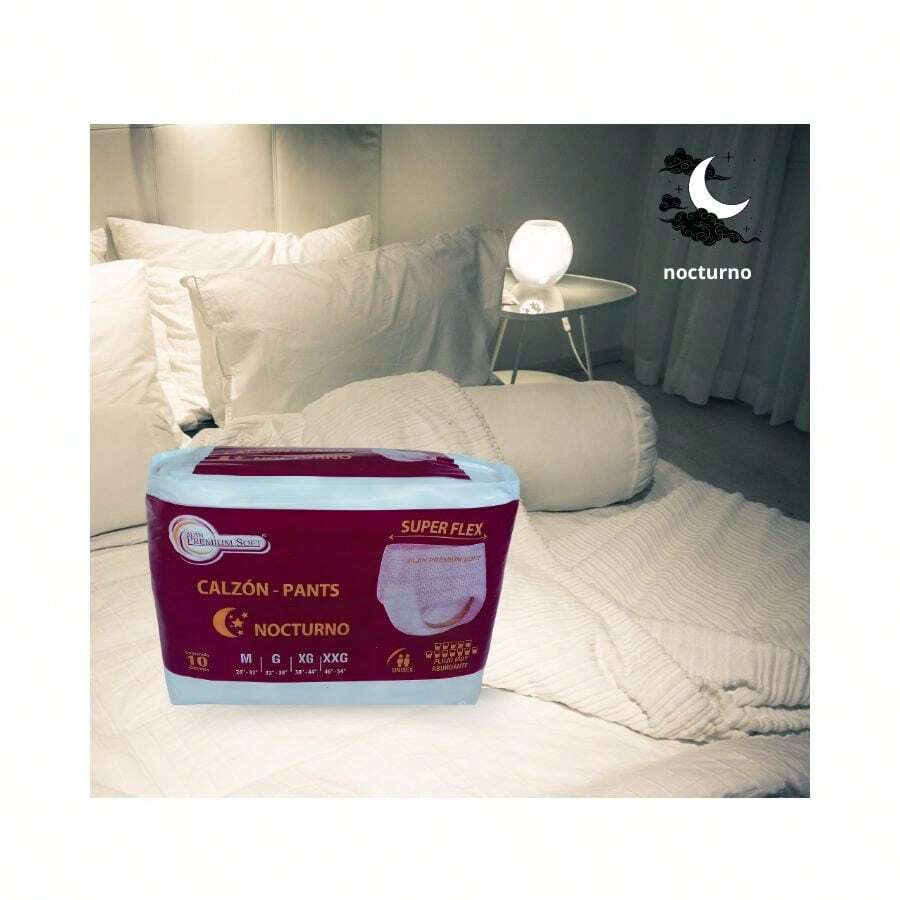 Calzon Nocturno desechable adulto talla Extra Extra Grande 10 pzas - Blanco - Ver 1
