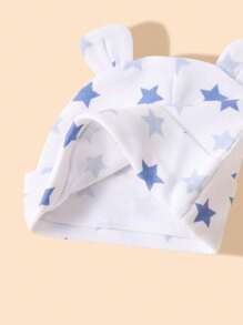 3入組寶寶帽子，透氣舒適柔軟，可愛的熊耳朵，適用於秋冬款式