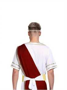 Greek Roman Caesar Toga Costume For Men, Halloween Masquerade Party Roleplay Outfit - White - View 4