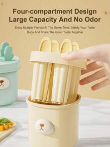 Molde para paletas de helado caseras con forma de caja de paletas de hielo con dibujos animados, molde para paletas de helado de frijol rojo y frijol mungo, molde para cubitos de hielo y caja para helado - Multicolor - Ver 10