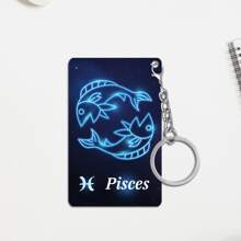 1pc Custom-Made Acrylic Keychain With 12 Constellations, Personalized Name Keychain, Laser Engraved Stainless Steel Keyring, Car Backpack Pendant Keychain, Perfect For Men And Women, Fashionable Gifts For Birthdays, Weddings, Christmas, Father's Day, And Valentine's Day Graduation