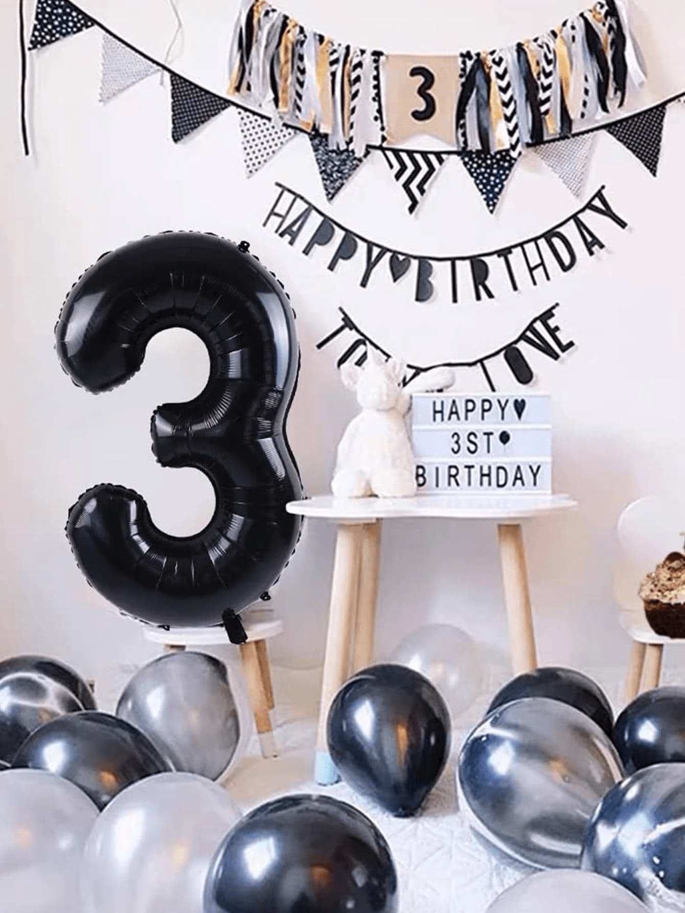 1pc 40 Inch Jumbo Gold Foil Mylar Number Balloons For Men Women