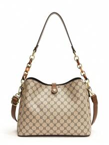 Dedoo Bolsa e Bolsa de Ombro de Luxo Clássica e da Moda Europeia e Americana de Grande Capacidade para Pessoas de Meia-Idade, Outono/Inverno - Multicolorido - Visão 7