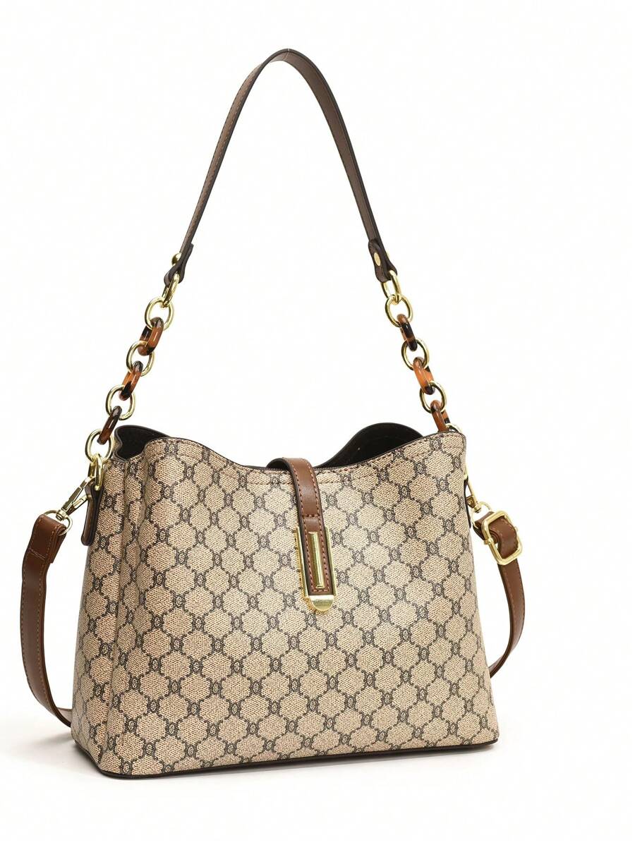 Dedoo Bolsa e Bolsa de Ombro de Luxo Clássica e da Moda Europeia e Americana de Grande Capacidade para Pessoas de Meia-Idade, Outono/Inverno