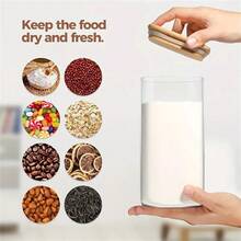 Contenedor de almacenamiento de vidrio con tapa, frasco sellado de vidrio, contenedor de almacenamiento, seguro para refrigerador y lavavajillas - Multicolor - Ver 8