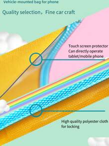 1pc Car Back Seat Tablet Holder, Compatible With Smartphones & Tablets, Rear View Mirror Mounted, Universal Tablet Holder With Transparent Touchable Cover, Kids Tablet Holder/Organizer - Multicolor - View 6