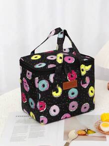 1Pc Rose Floral Print Lunch Bag Thermal Insulated Cool Bag Keeps Your Food Fresh And Warm For Several Hours, Suitable For School, Work, And Travel, Camping Picnic Fashionable Design School Bag Lunch Tote Bag Cooler Box Storage Bag Women Cute Lunch Pack Tiffin Bag Large CapacityWomanLunch Box BagFor Women LadiesSchool Supplies Stuff Accessories Bag For School School Accessories School Stuff