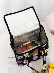 1Pc Rose Floral Print Lunch Bag Thermal Insulated Cool Bag Keeps Your Food Fresh And Warm For Several Hours, Suitable For School, Work, And Travel, Camping Picnic Fashionable Design School Bag Lunch Tote Bag Cooler Box Storage Bag Women Cute Lunch Pack Tiffin Bag Large CapacityWomanLunch Box BagFor Women LadiesSchool Supplies Stuff Accessories Bag For School School Accessories School Stuff