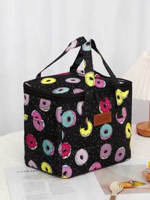 1Pc Rose Floral Print Lunch Bag Thermal Insulated Cool Bag Keeps Your Food Fresh And Warm For Several Hours, Suitable For School, Work, And Travel, Camping Picnic Fashionable Design School Bag Lunch Tote Bag Cooler Box Storage Bag Women Cute Lunch Pack Tiffin Bag Large CapacityWomanLunch Box BagFor Women LadiesSchool Supplies Stuff Accessories Bag For School School Accessories School Stuff