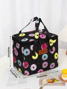 1Pc Rose Floral Print Lunch Bag Thermal Insulated Cool Bag Keeps Your Food Fresh And Warm For Several Hours, Suitable For School, Work, And Travel, Camping Picnic Fashionable Design School Bag Lunch Tote Bag Cooler Box Storage Bag Women Cute Lunch Pack Tiffin Bag Large CapacityWomanLunch Box BagFor Women LadiesSchool Supplies Stuff Accessories Bag For School School Accessories School Stuff