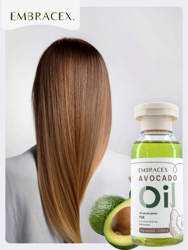EMBRACEX. 110ml Essential Oils Avocado Oil Aromatherapy Oil Carrier Oils Base Oil Become Beautiful For Women All Skin Types Massage Natural Ingredients Selection Of Natural Plant Raw Materials Moisturize And Care Skin Improve Rough Soft Skin Easy To Absorb Bright Hair For Women, Mom, Wife, Sister, Teen, Girl Friend