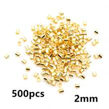 500 pièces de perles de blocage de tube métallique de 1,5 à 2,0 mm, perles d'espacement pour la fabrication de bijoux de collier DIY, fournitures de découverte