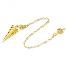 Péndulo de zahorí metálico con espiral espiritual para sanación Reiki - collar - Ver 6