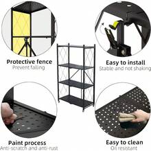 Storage Shelves, Closet Organizers And Storage 4-Shelf Foldable Metal Shelving Units 28" W X 14" D X 50" H For Garage Kitchen Bakers, Collapsible Organizer Rack, Heavy Duty On Wheels (4 -Shelf) - màu đen - Xem 2