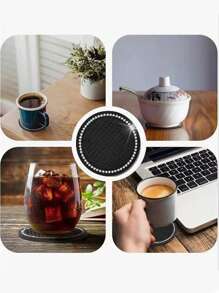 2 Peças Almofadas Antiderrapantes de Silicone para Porta-Copos de Carro, Tapete de Armazenamento para Decoração Interna de Veículo, Tapetes para Porta-Copos de Carro e Ranhuras da Porta, Almofadas Antiderrapantes para Uso Doméstico e Escritório - Multicolorido - Visão 4