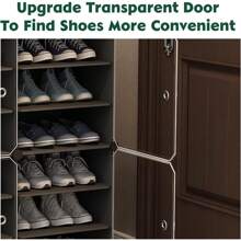 Shoe Rack Storage Cabinet With Doors, Portable Shoes Rack Organizer, Expandable Standing Rack, Storage 36-72 Pairs Shoes, Boots, Slippers For Entryway, Bedroom, Bedroom 6-Tier(Black) - Black - View 7