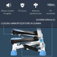 HOMCOM Stepper con Manubrio e Monitor LCD, Stepper Fitness Casa con Pedali Antiscivolo e Struttura in Acciaio e ABS, 55x44x108Acm - Blu - Visualizzare 5