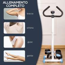 HOMCOM Stepper con Manubrio e Monitor LCD, Stepper Fitness Casa con Pedali Antiscivolo e Struttura in Acciaio e ABS, 55x44x108Acm - Blu - Visualizzare 7