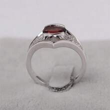 1pc Fashionable And Simple Ruby Ring, Suitable For Women's Daily Wear - Silver - View 3