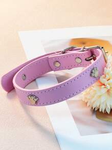 1 pièce Collier pour animaux de compagnie en PU réglable avec décoration en métal en forme de patte, disponible en plusieurs tailles et couleurs pour chats et chiens, peut être utilisé comme collier ou accessoire