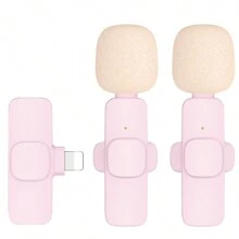 New Product In Portable Mini  Microphone K9 Dual Lavaliere Mic Wireless Microphone For Mobile Phone - ZSK-k9 Pink - View 11