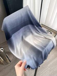 1pc Elegant Ombre Linen Pendant Scarf Women's Multi-Functional Fashion Shawl Decorative Long Scarf - Multicolor - View 4