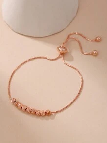1pc Gold Simple And Fashion Flower Bead Women's Bracelet