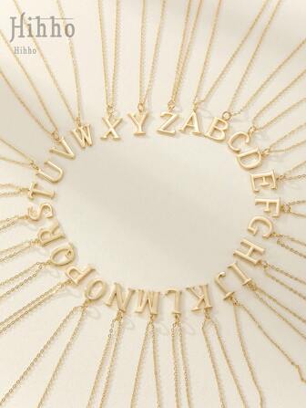 Hihho 1 件不锈钢字母吊坠项链，适合甜美女士和女孩作为派对和特殊场合的礼物，也是理想的学生礼物