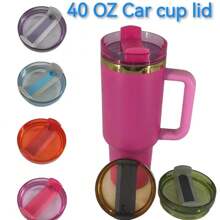 1 Cốc Xe Hơi 40oz Nắp Chống Nước Đầy Màu Sắc, Được Làm Bằng Chất Liệu PS, Dành Cho Cốc Có Tay Cầm 40oz - Nhiều màu - Xem 6