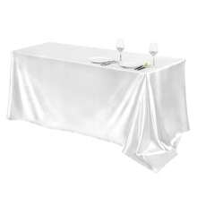 Elegant White Satin Tablecloth: Perfect For Wedding Receptions, Parties And Home Decoration - Rectangular, Woven, Soft And Shiny - Multicolor - View 44