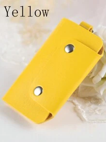 1 PC PU Snap Button Folding Key Bag Bank Enterprise Shopping Mall Key Bag Holiday Gift For Women Mini Wallet