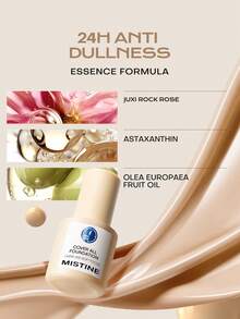 MISTINE 1入裝30g濕潤妝效全面遮瑕粉底液，36小時持久防水，適用於混合性肌膚，滋潤配方，防暗沉，色號LF110S適用於膚色較白至中等 - LF110S - 查看 6