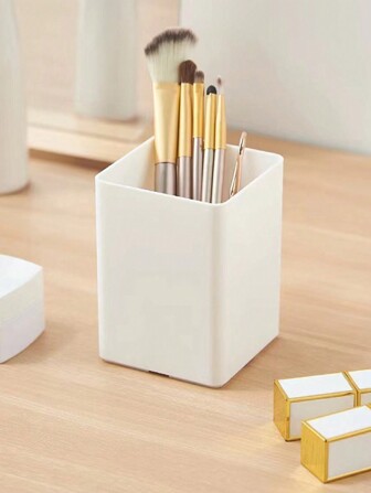 1/2pcs Simple Makeup Brush Holder, Desktop Organizer, Minimalist Creative Pen Cup, Desktop Decor, Holiday Small Gift Storage Box