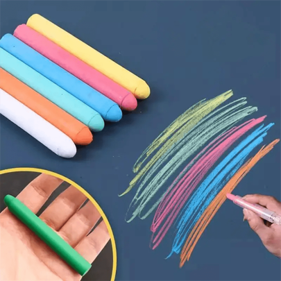 12/24pcs Color Dust-Free Water-Soluble Chalk, Erasable Chalk, Blackboard Brush Set For School Teachers Back To School