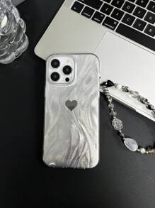 Bộ 2 bao da TPU hình trái tim và lông vũ bóng bẩy chống rơi + dây đeo điện thoại tối giản, tương thích với iPhone X XR XSMax 11 12 13 13Pro 13ProMax 14ProMax 14ProMax 15 15PRO 15PLUS 15PROMAX 16 16Pro 16Plus 16Promax, tương thích với iPhone 17, 17Air, 17PRO, 17PROmax. Phiên bản quốc tế, không phải phiên bản nội địa. - Vỏ điện thoại tình yêu + dây buộc - Xem 3