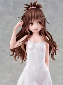 动漫漫画白色连衣裙女孩雕像 - 白色 - 查看 1