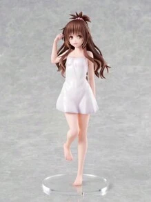 动漫漫画白色连衣裙女孩雕像 - 白色 - 查看 4