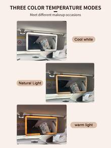 1pc Car Sun Visor LED Makeup Mirror Light, HD Mirror Surface With Light Vehicle-Mounted Vanity Mirror